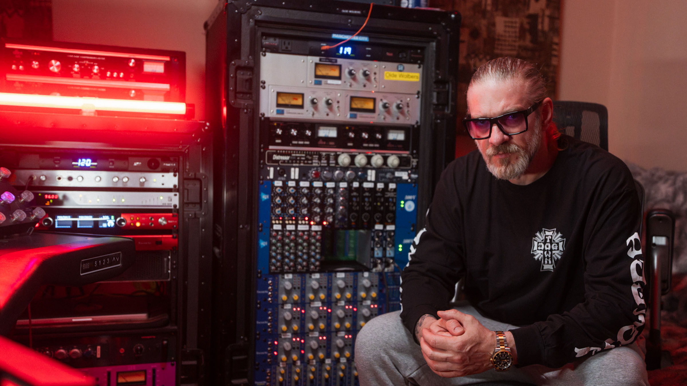 Christian Olde Wolbers, pictured in his studio space featuring Focusrite gear Christian Olde Wolbers, pictured in his studio space featuring Focusrite gear