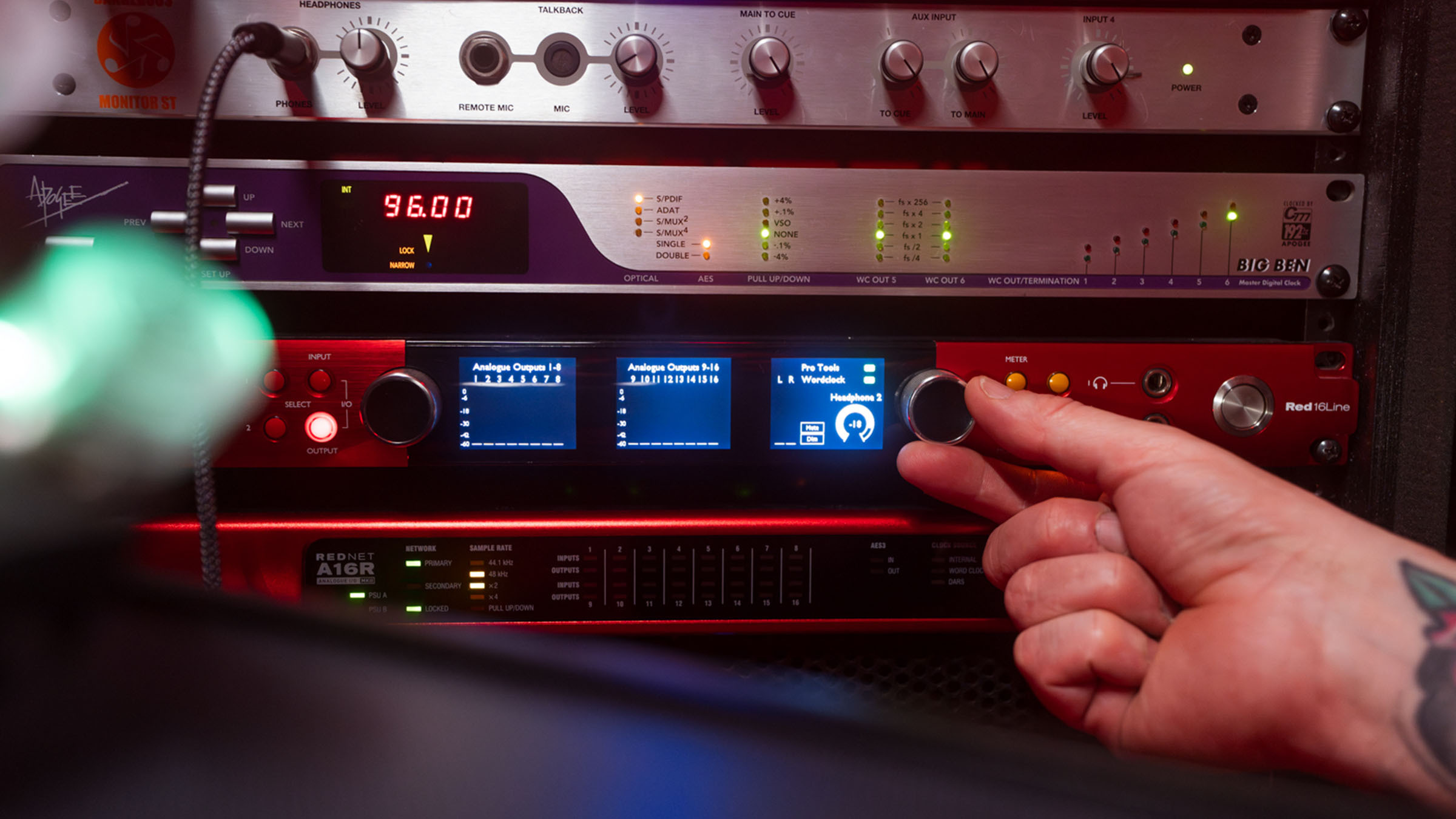 Christian Olde Wolbers adjusts settings on his Focusrite Red 16Line Christian Olde Wolbers adjusts settings on his Focusrite Red 16Line