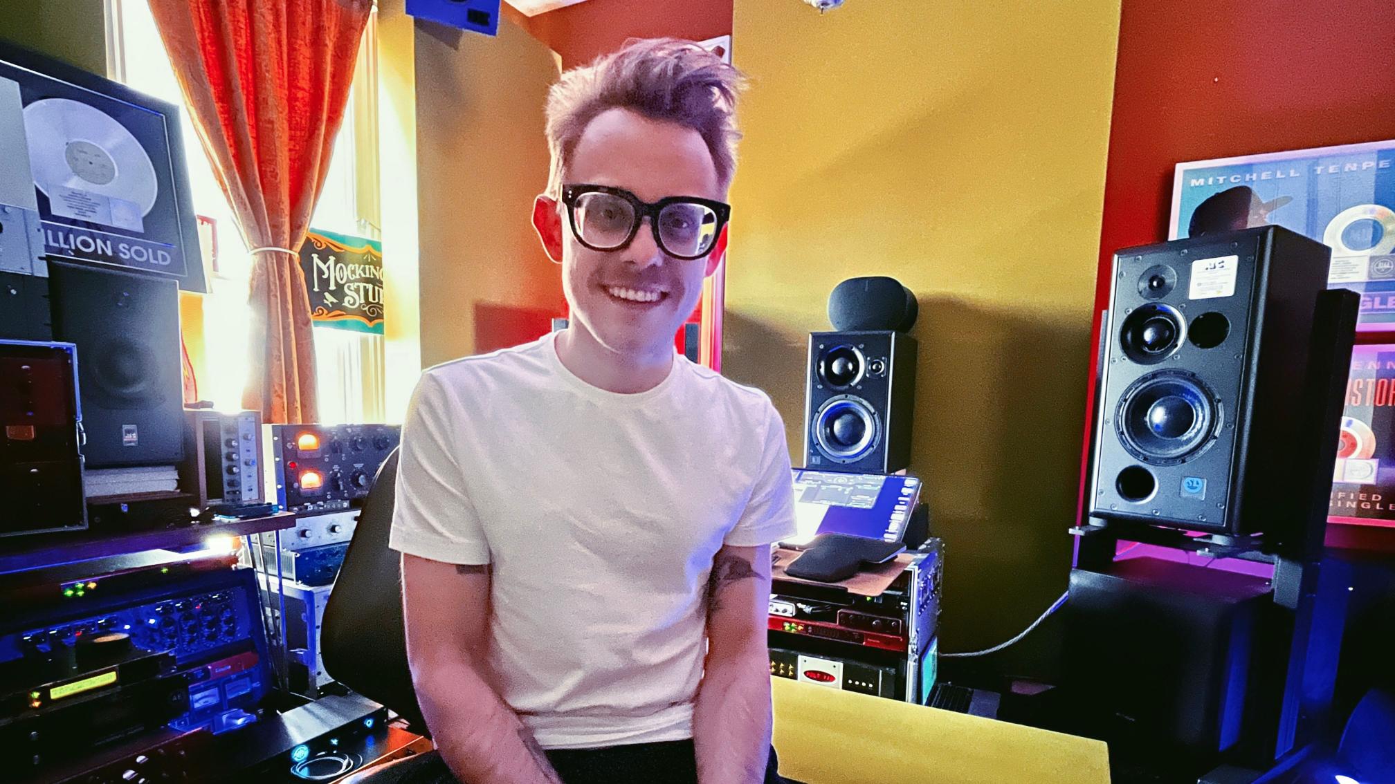 Mix engineer and educator Joseph Chudyk, in his RedNet-equipped private studio in Rochester, NY Mix engineer and educator Joseph Chudyk, in his RedNet-equipped private studio in Rochester, NY