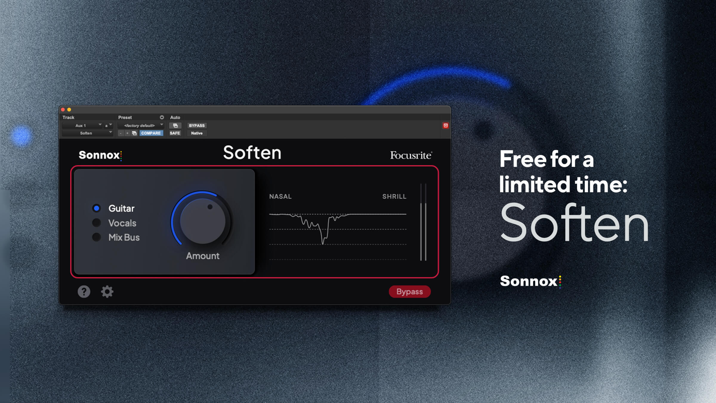 A plugin for softening harshness in vocals and guitars A plugin for softening harshness in vocals and guitars