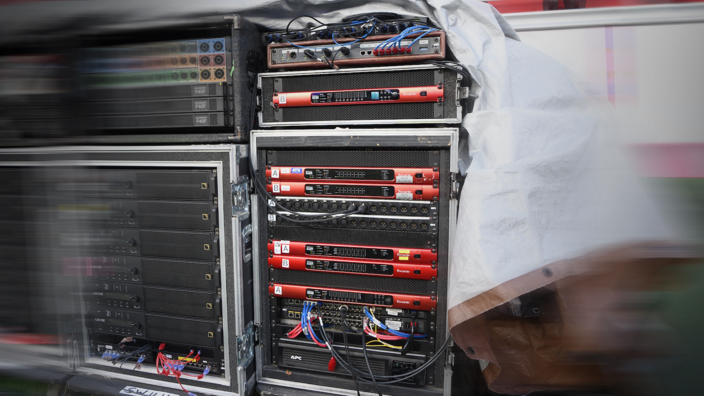 An ATK Audiotek rack at Super Bowl LX, featuring Focusrite RedNet components. Photo credit: Bill Brungard & ATK Audiotek. An ATK Audiotek rack at Super Bowl LX, featuring Focusrite RedNet components. Photo credit: Bill Brungard & ATK Audiotek.